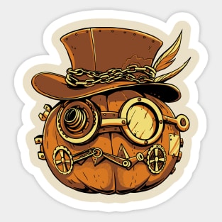 Steampunk pumpkin Halloween Sticker